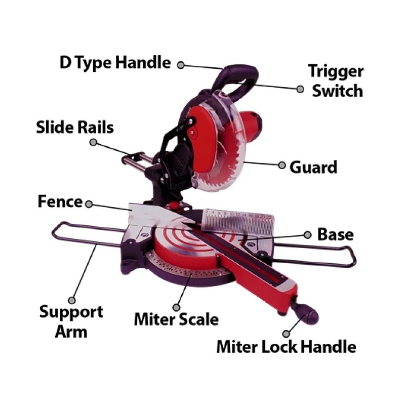 Xtra Power 10 Inch Sliding Miter Saw 1800W 255Mm Xpt478