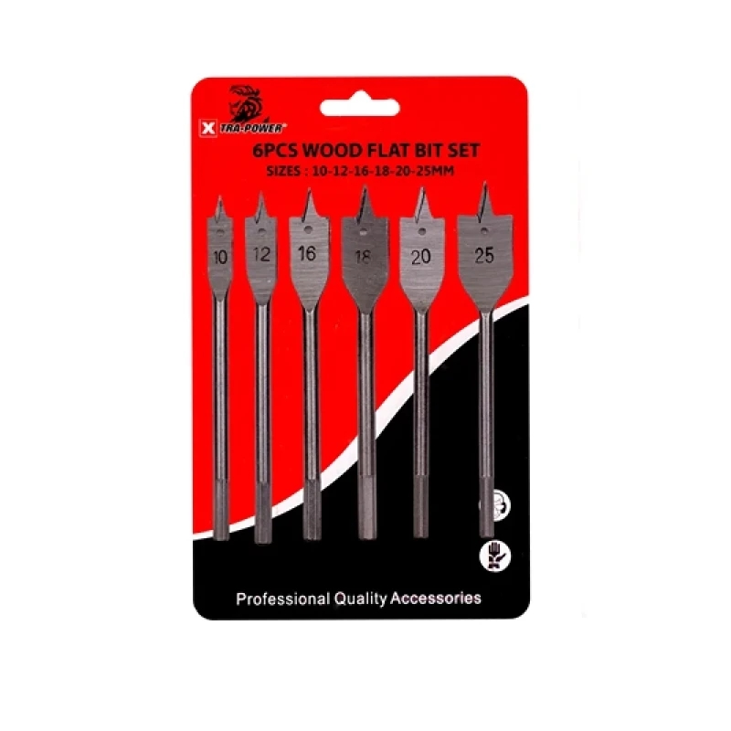 Xtra Power 6 Pieces Flat Wood Drill Bit Set