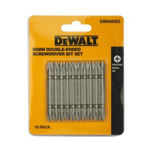 DEWALT 65MM PH2-PH2 D-END S2 BITS SET (10PC) DWA00003