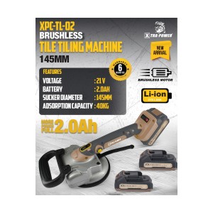 XTRA POWER XPC-TL-02 BRUSHLESS TILE TILING MACHINE 145MM 21V