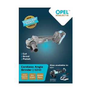 OPEL SELECT 5240 - 4"-110mm CORDLESS ANGLE GRINDER 21V (2Ah)