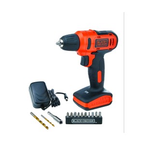 BLACK AND DECKER 12V - 1.5AH - CORDLESS DRILL DRIVER - 900 RPM - INTERGRATED BATTERY 13 PCS. ACCS. LD12SP-IN