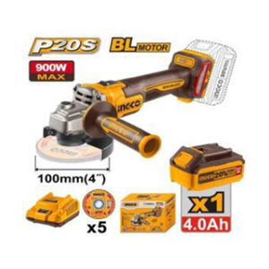 INGCO 20V - 900W CORDLESS ANGLE GRINDER 100MM - CAGLI261021