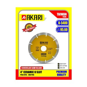 AKARI MARBLE CUTTING BLADE - 4" CERAMIC U SLOT B-5400