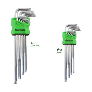 Hanbon Matt Chrome Vanadium Steel Torx Hex Key Set Long (Pcs) - 651302