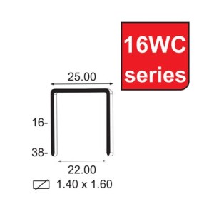 KAYMO STAPLES 16WC25 WC SERIES ST16WC25 (10000PCS/BOX)