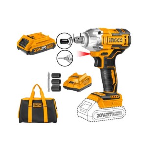 INGCO LITHIUM-ION CORDLESS IMPACT DRIVER&WRENCH 1/2" SQ.DRIVE 20V [5PC] - CIWLI20208