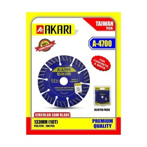 AKARI MARBLE CUTTING BLADE AKARI NEW SERIES A-4700 5.5" SEG 133X4.5X10T 22MM