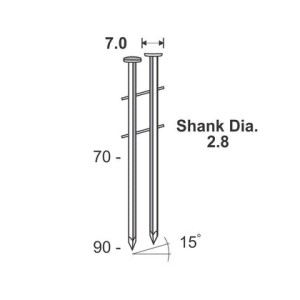 KAYMO COIL NAILS 2.8 X 75 (3") CN2875SU (250NAILS/COIL)
