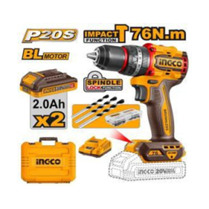 INGCO 20V COMPACT BRUSHLESS CORDLESS IMPACT DRILL 13MM - 55NM - CIDLI20768
