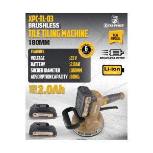 XTRA POWER XPC-TL-03 BRUSHLESS TILE TILING MACHINE 180MM 21V