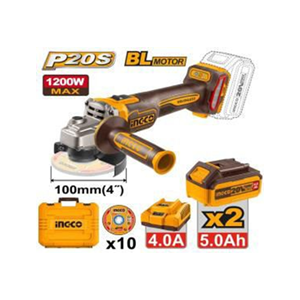 INGCO 20V - 1200W CORDLESS ANGLE GRINDER100MM - CAGLI2210032