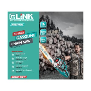GT LINK GASOLINE CHAIN SAW MACHINE 18" (METAL SIDE ASSEMBLY ) 62 CC - GT-6002