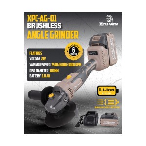 XTRA-POWER BRUSHLESS ANGLE GRINDER 21V - XPC-AG-01
