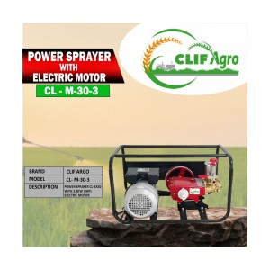 CLIF AGRO HIGH PRESSURE SPRAYER CL 3 X 30 WITH MOTOR CL-M-30-3 ELECTRIC (WITH FRAME)