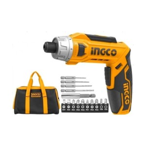 INGCO LITHIUM-ION CORDLESS SCREWDRIVER 1/4" 8V [20PC] - CSDLI0802