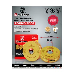Xtra Power 3 Inch Diamond Moulding Wheel Full Round 75Mm - 25mm