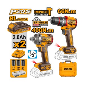 INGCO CORDLESS 2 PCS COMBO KIT 20V - CKLI20275