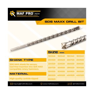 MAF PRO 20X720 SDS MAX HAMMER DRILL BIT CROSS TIP
