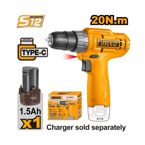 INGCO CORDLESS DRILL 12V 20NM CDLI12428