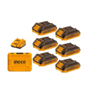 INGCO P20S LITHIUM-ION BATTERY AND CHARGER KIT 20V [5PC] - FBCLI2062