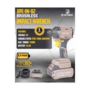 XTRA-POWER BRUSHLESS IMPACT WRENCH 21V - XPC-IW-02