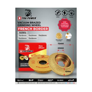 Xtra Power 3 Inch Diamond Moulding Wheel Half Round 75Mm - 20mm